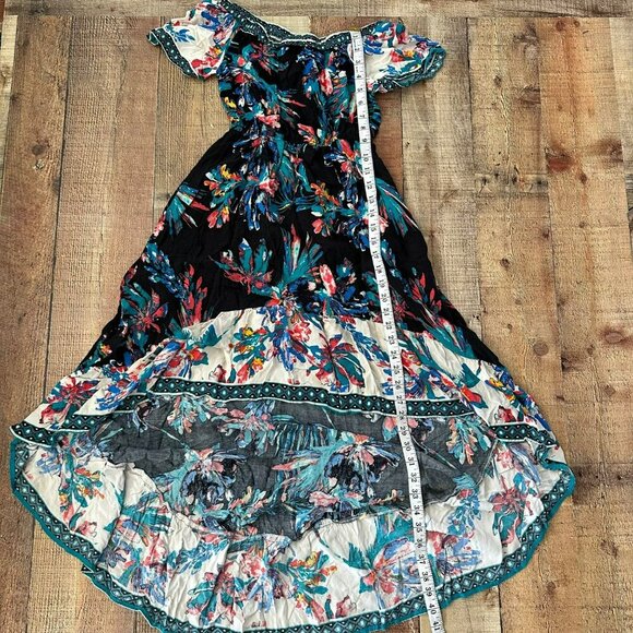 Flying Tomato Floral Off-Shoulder Boho High Low Midi Dress X-Small - Picture 2 of 7